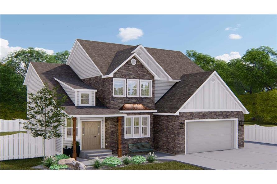 Front View of this 5-Bedroom,3115 Sq Ft Plan -187-1200