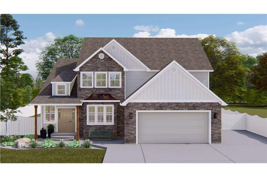 5-Bedroom, 3115 Sq Ft Contemporary Home Plan - 187-1200 - Main Exterior