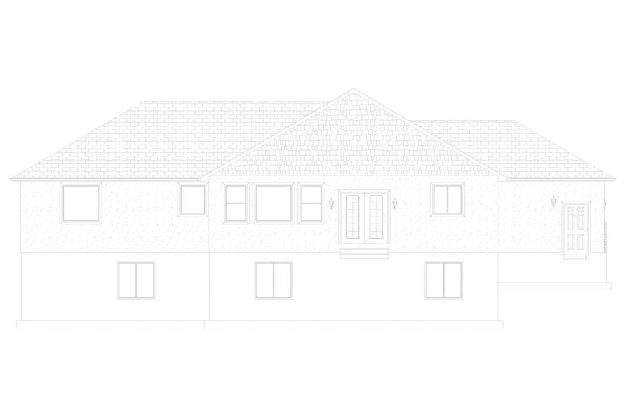 Home Plan Rear Elevation of this 3-Bedroom,1812 Sq Ft Plan -187-1201