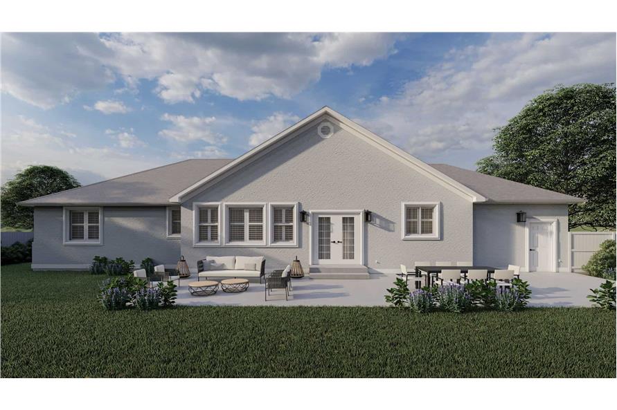 Rear View of this 3-Bedroom,1812 Sq Ft Plan -187-1201