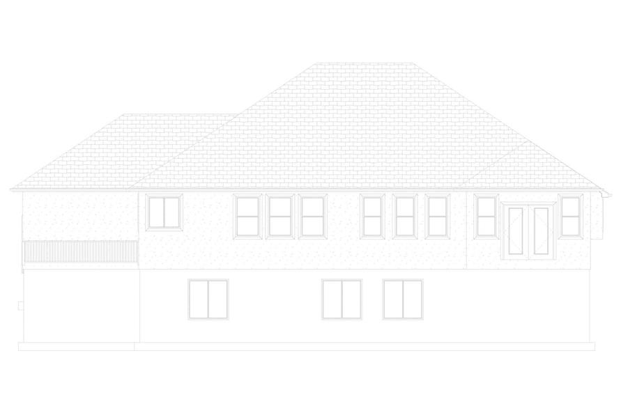 Home Plan Rear Elevation of this 2-Bedroom,1838 Sq Ft Plan -187-1207