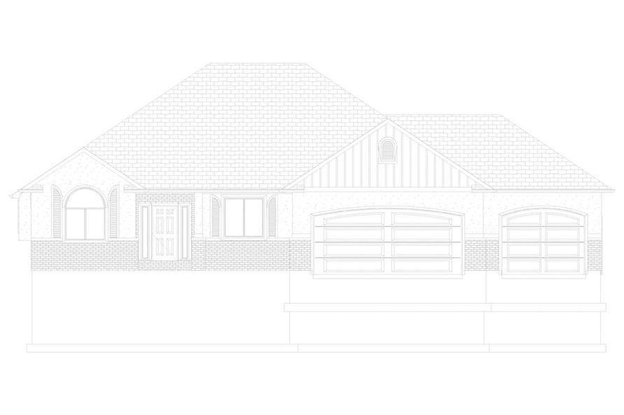 Home Plan Front Elevation of this 2-Bedroom,1838 Sq Ft Plan -187-1207