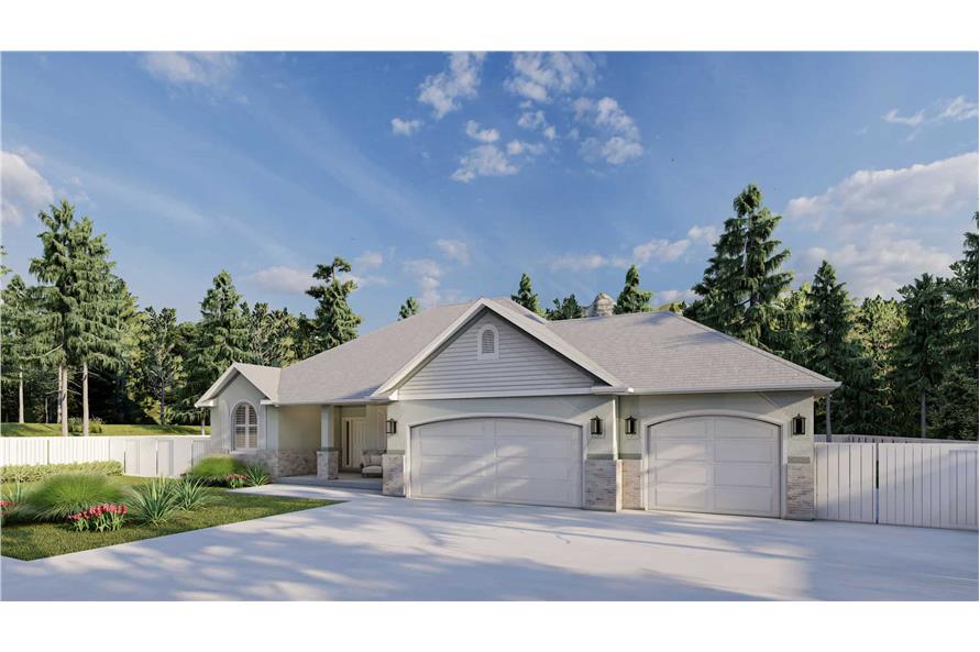 Front View of this 2-Bedroom,1838 Sq Ft Plan -187-1207