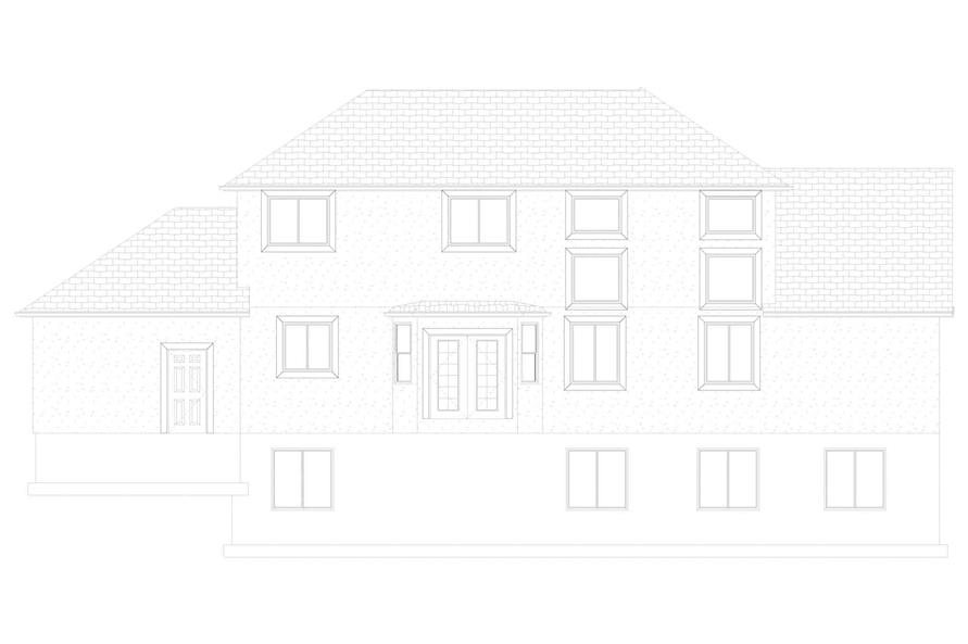 Home Plan Rear Elevation of this 4-Bedroom,2504 Sq Ft Plan -187-1211