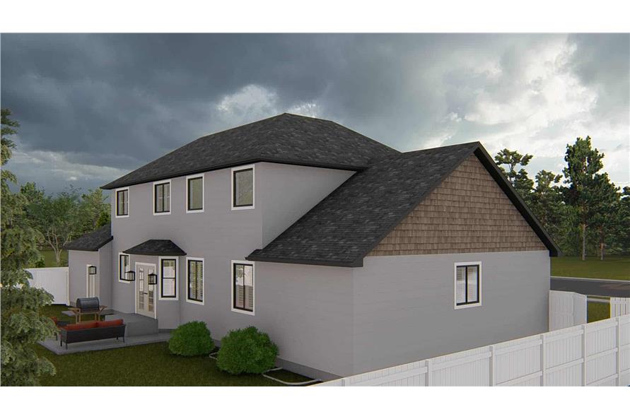 Rear View of this 4-Bedroom,2504 Sq Ft Plan -187-1211