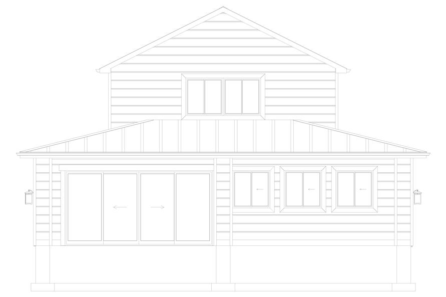 Home Plan Rear Elevation of this 3-Bedroom,1907 Sq Ft Plan -187-1213