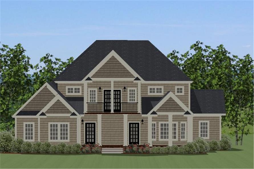 Home Plan Rear Elevation of this 4-Bedroom,3609 Sq Ft Plan -189-1018