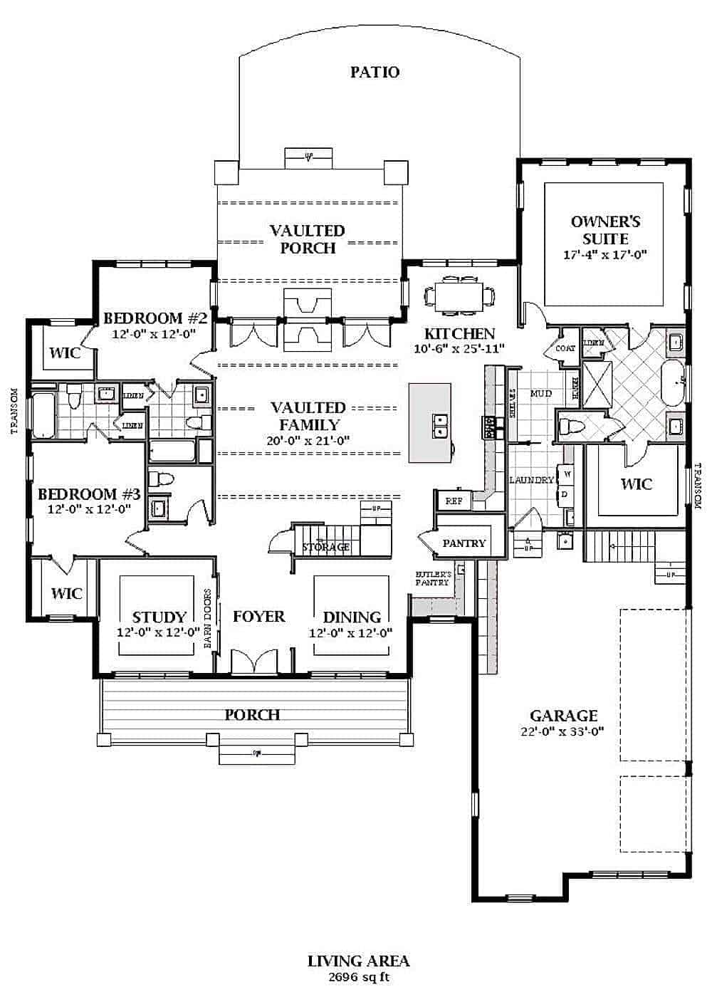 Farmhouse Home - 4 Bedrms, 4.5 Baths - 3353 Sq Ft - Plan #189-1127