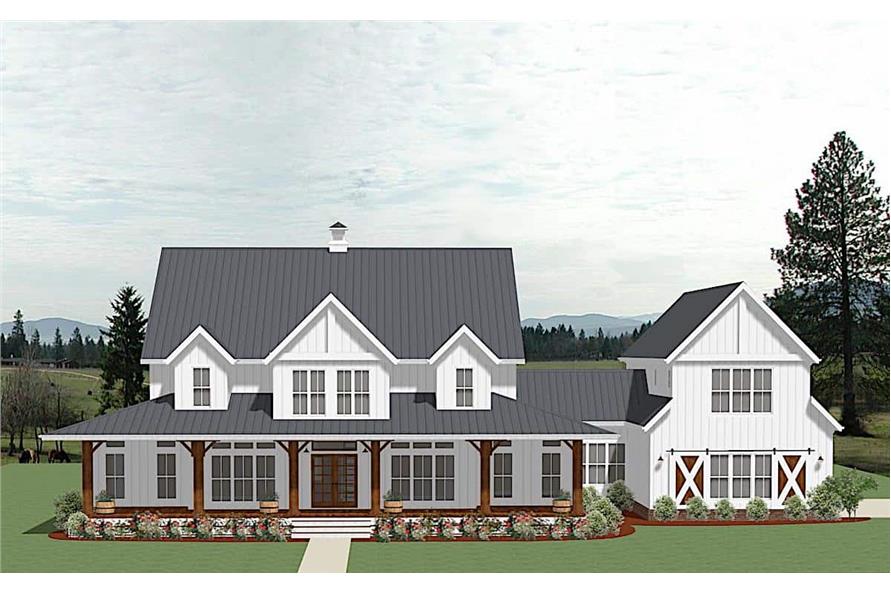 Farmhouse Home Plan - 5 Bedrms, 4.5 Baths - 4357 Sq Ft - #189-1160