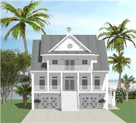 Beachfront Home Plan - 5 Bedrms, 4.5 Baths - 2447 Sq Ft - #168-1155