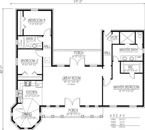 Southwest House Plan #191-1015: 3 Bedrm, 1510 Sq Ft Home ...