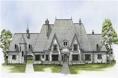 6-Bedroom, 8617 Sq Ft European House Plan - 192-1054 - Front Exterior