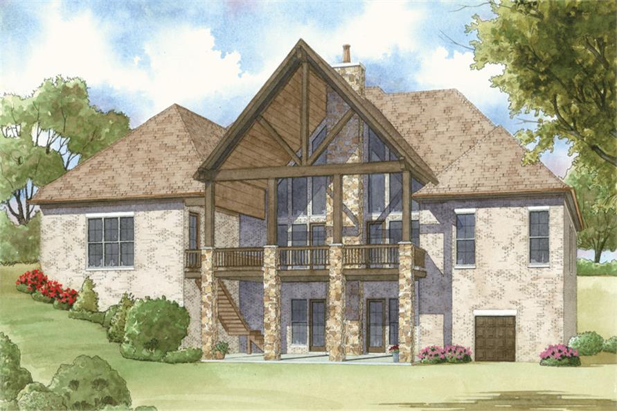 Rear View of this 4-Bedroom, 3713 Sq Ft Plan - 193-1008