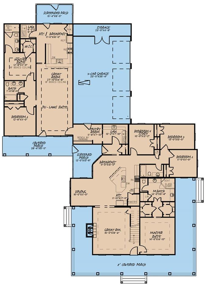 6 Bedroom Country Style Home With In Law Suite The Plan Collection