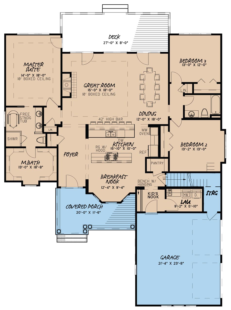 Country Floor Plan 4 Bedrms 3 Baths 2148 Sq Ft 193 1039