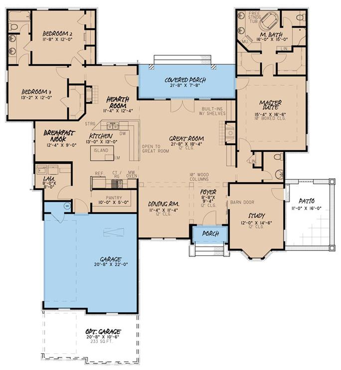 French Home Plan - 3 Bedrms, 2.5 Baths - 2494 Sq Ft - #193-1040