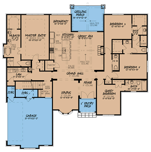 French Home - 4 Bedrms, 3.5 Baths - 2538 Sq Ft - Plan #193-1053