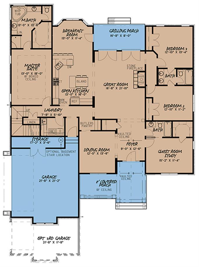 Craftsman Home - 4 Bedrms, 3 Baths - 2530 Sq Ft - Plan #193-1062