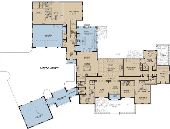 Home Plans With Portico Driveway