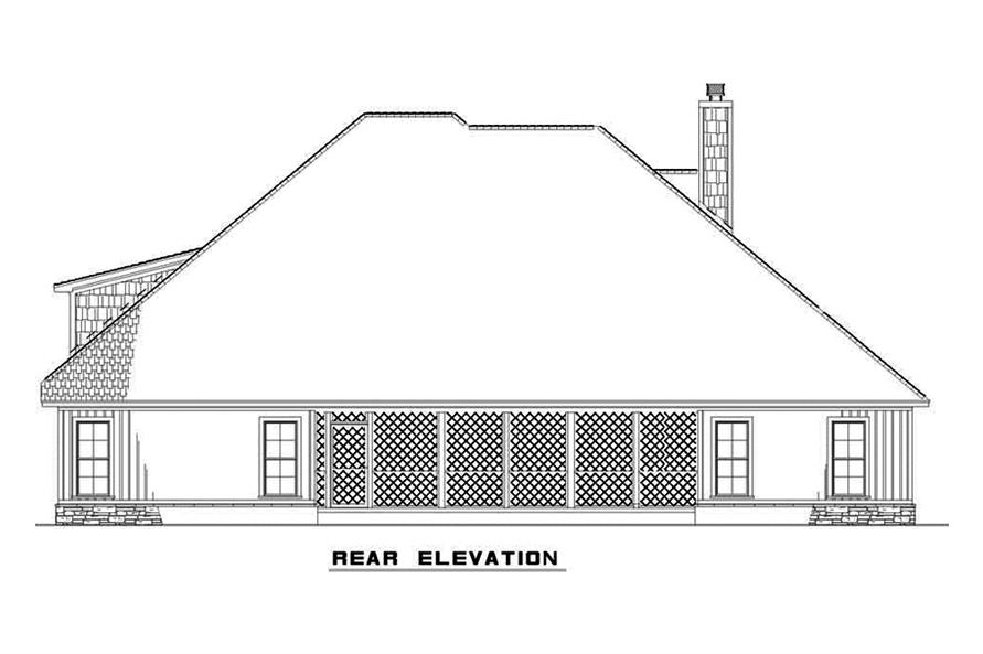 Home Plan Rear Elevation of this 4-Bedroom,2646 Sq Ft Plan -193-1071