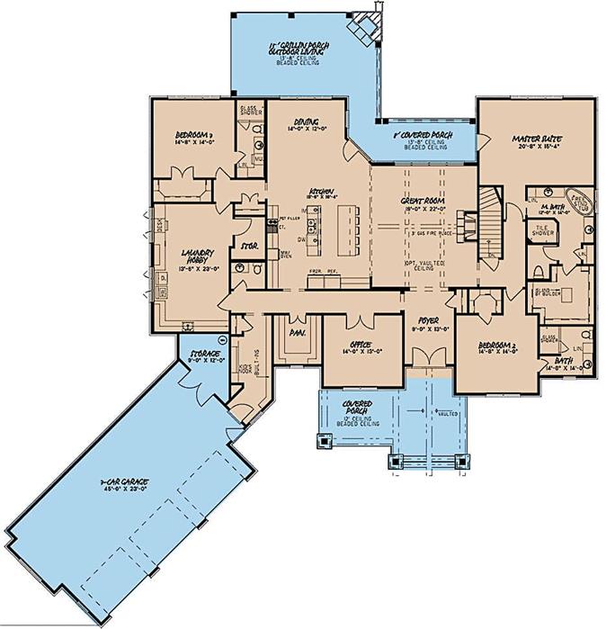 Rustic Floor Plan - 4 Bedrms, 4.5 Baths - 3739 Sq Ft - #193-1094