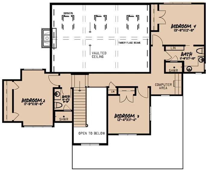 Modern Farmhouse - 4 Bedrms, 3.5 Baths - 3310 Sq Ft - Plan #193-1097