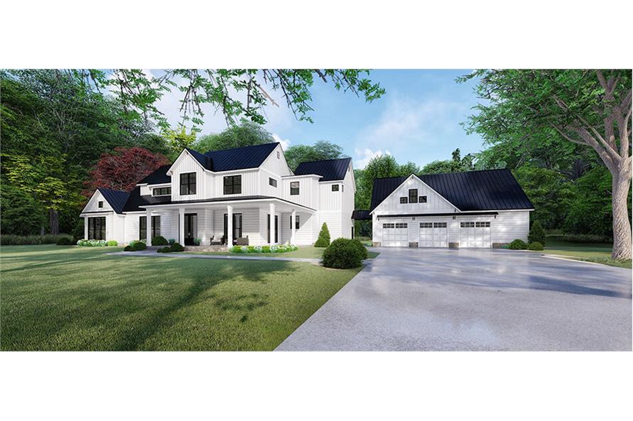 4-Bedroom, 3310 Sq Ft Modern Farmhouse Home - Plan #193-1097 - Main Exterior