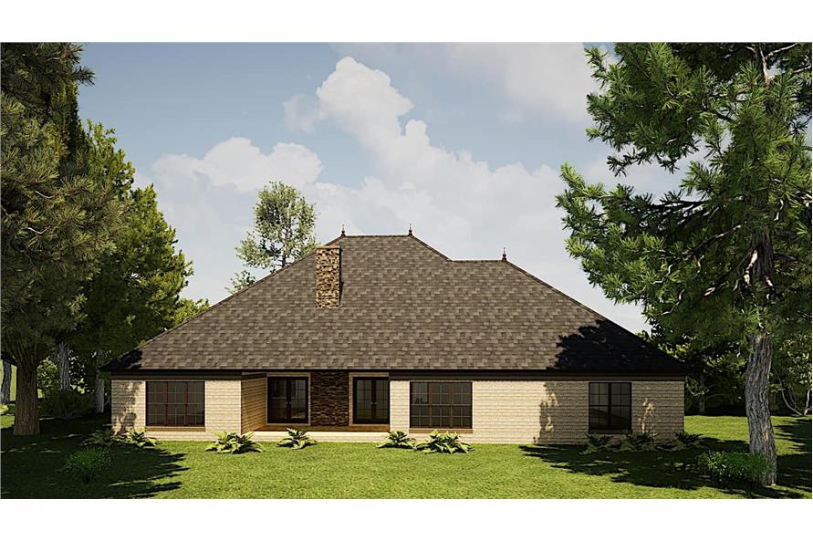 Rear View of this 3-Bedroom, 3054 Sq Ft Plan - 193-1167