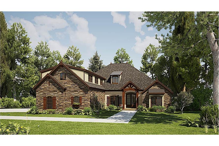 3-Bedroom, 3054 Sq Ft French House - Plan #193-1167 - Front Exterior