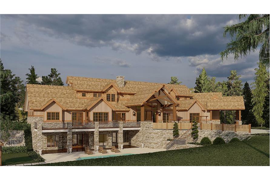 Rear View of this 4-Bedroom, 6837 Sq Ft Plan - 193-1182