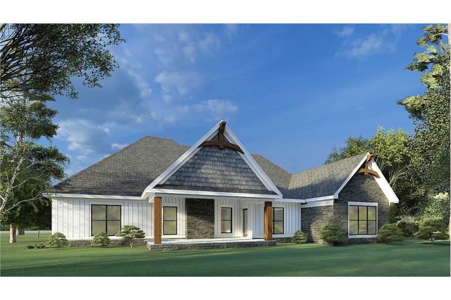 Rear View of this 3-Bedroom, 2085 Sq Ft Plan - 193-1202