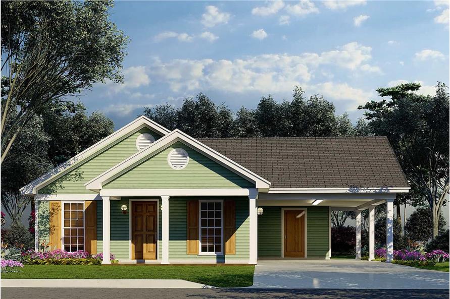 3-Bedroom, 1025 Sq Ft Cottage Home - Plan #193-1212 - Main Exterior