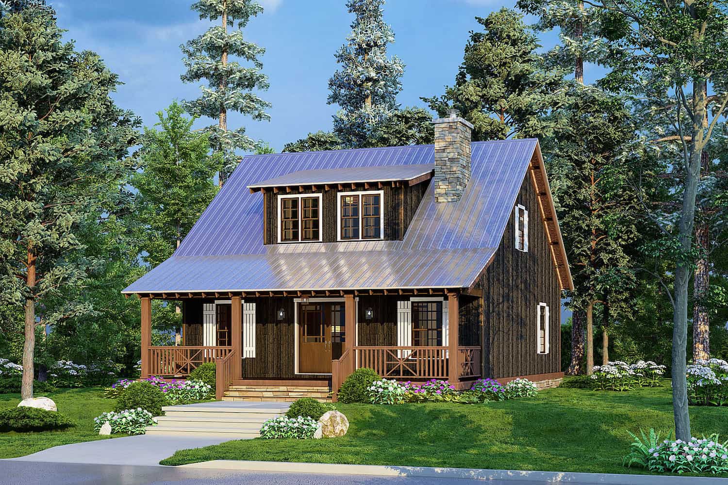 Cottage Home - 1 Bedrm, 2 Baths - 1425 Sq Ft - Plan #193-1213