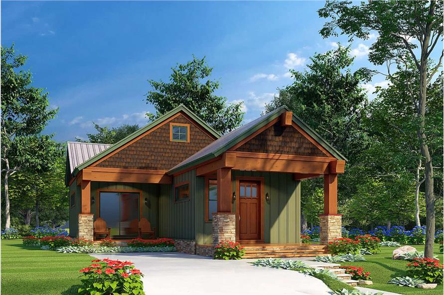 2-Bedroom, 696 Sq Ft Cottage House - Plan #193-1215 - Front Exterior