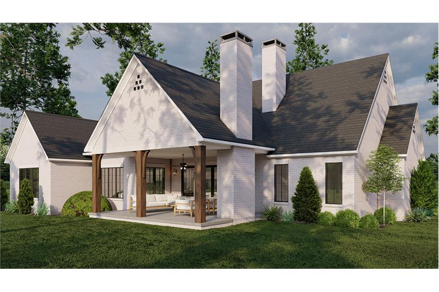 Rear View of this 3-Bedroom,2998 Sq Ft Plan -193-1264