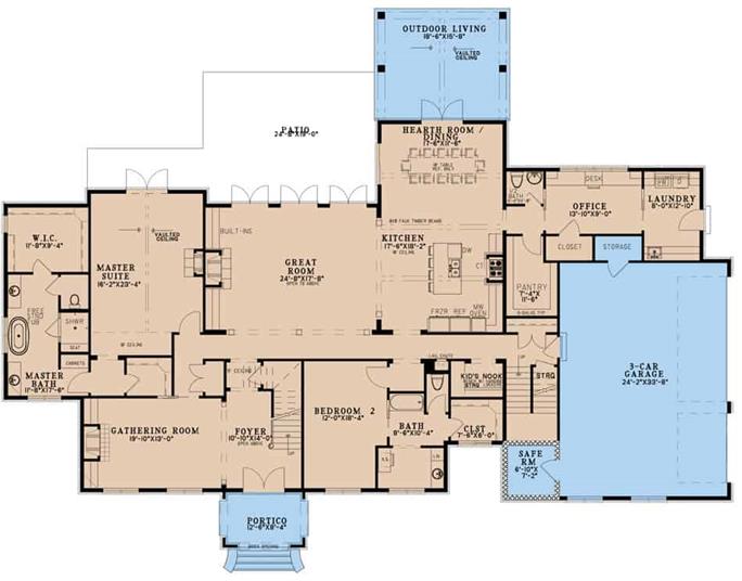 Country Home Plan - 4 Bedrms, 4.5 Baths - 4823 Sq Ft - #193-1270