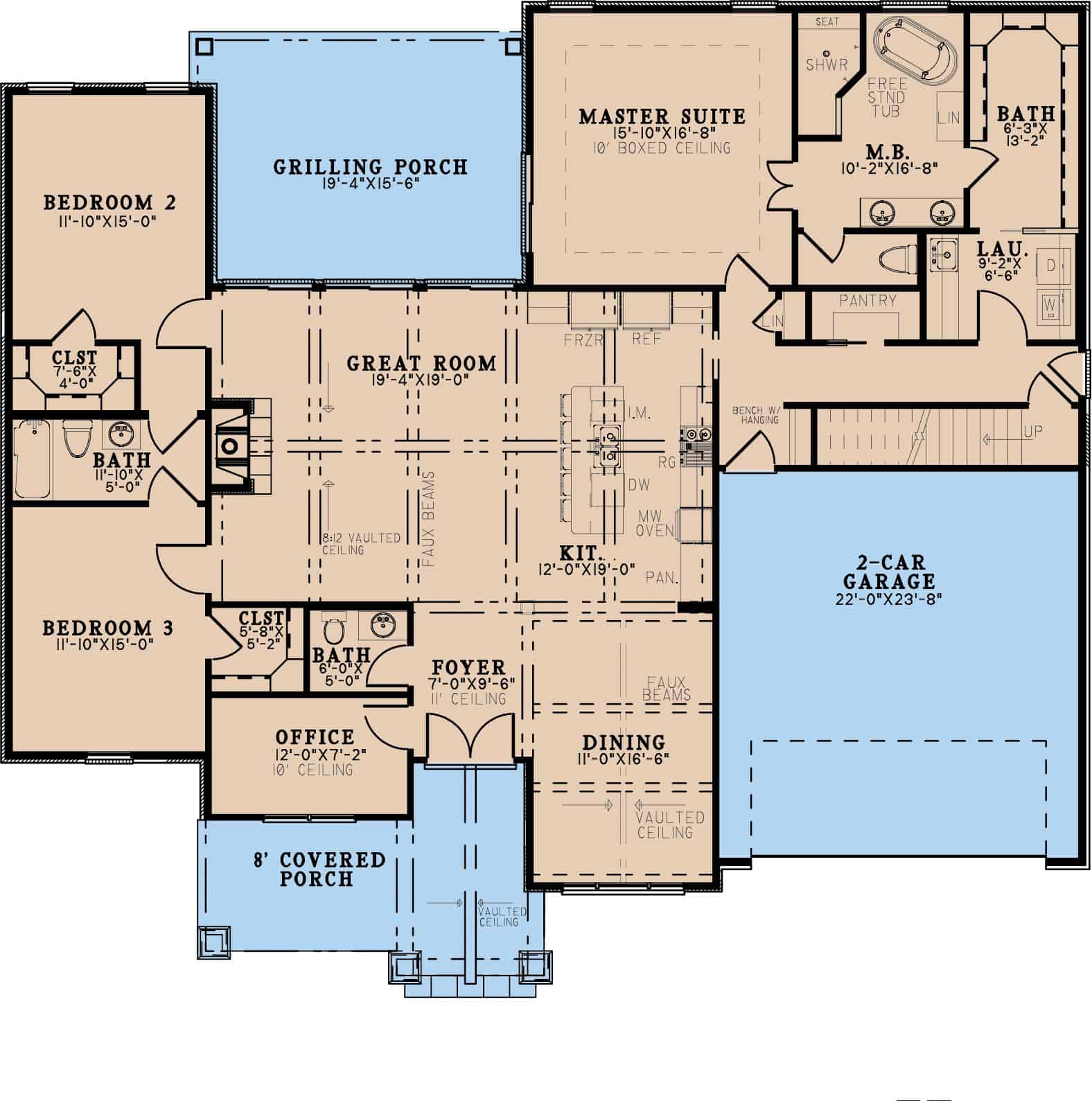 Craftsman Home Plan - 4 Bedrms, 3.5 Baths - 2380 Sq Ft - #193-1293