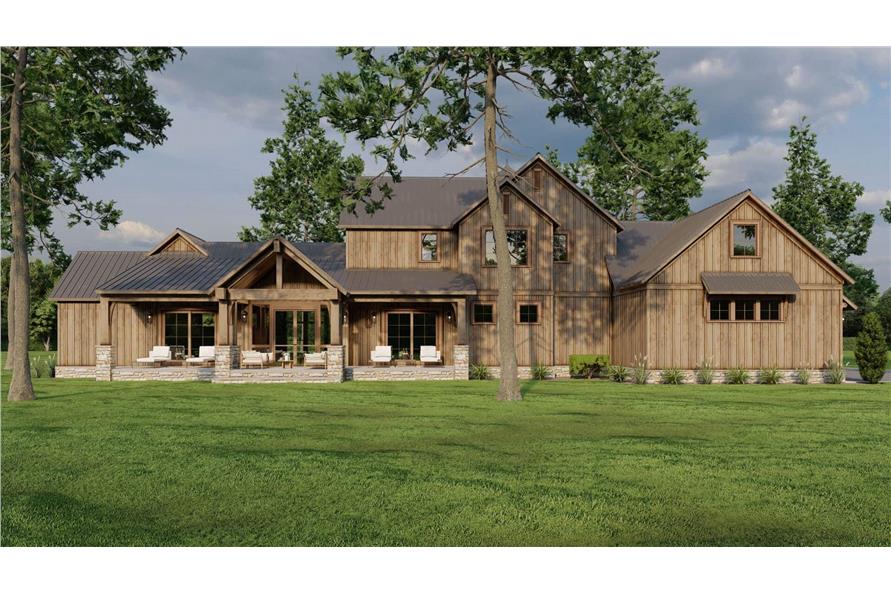 Rear View of this 4-Bedroom,3723 Sq Ft Plan -193-1296