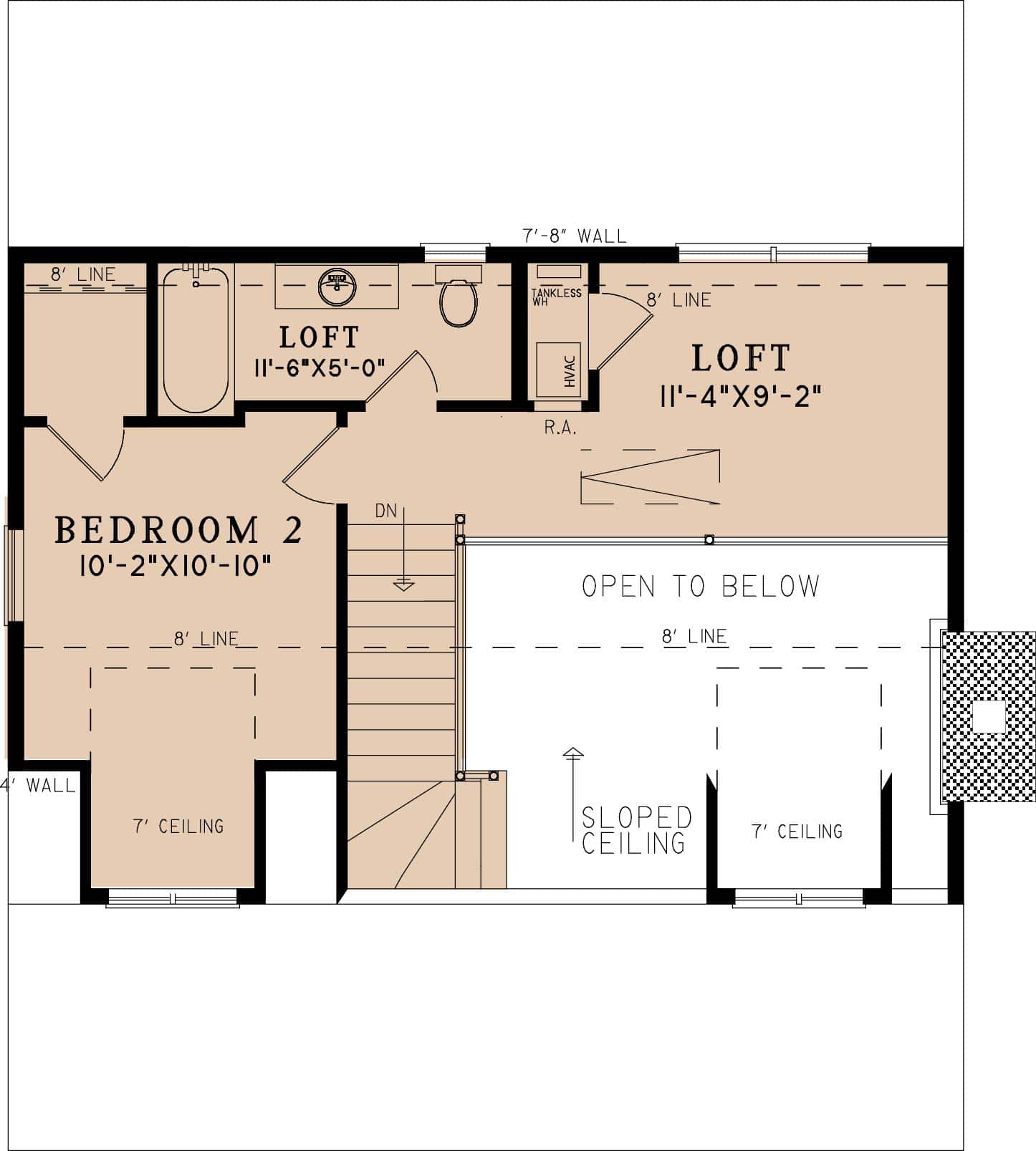 Rustic Floor Plan - 2 Bedrms, 2 Baths - 1039 Sq Ft - #193-1310