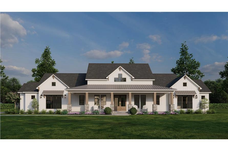 4-Bedroom, 2930 Sq Ft Farmhouse House Plan - 193-1313 - Front Exterior