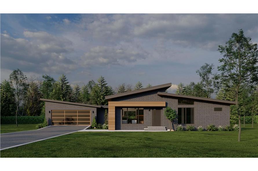 3-Bedroom, 2200 Sq Ft Contemporary Home Plan - 193-1323 - Main Exterior