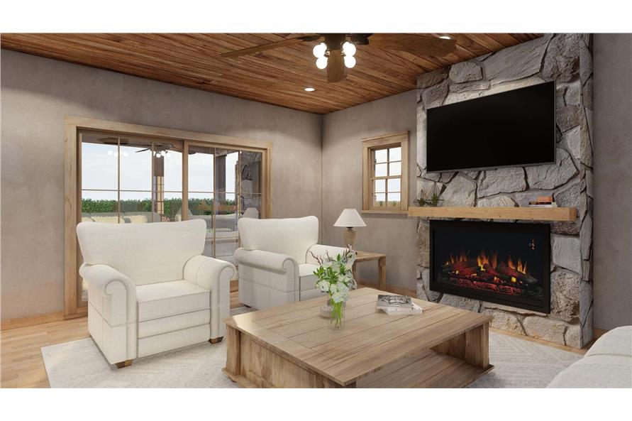 Great Room: Fireplace of this 2-Bedroom,1266 Sq Ft Plan -193-1339