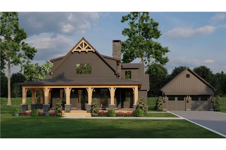 Front View of this 4-Bedroom,3033 Sq Ft Plan -193-1342