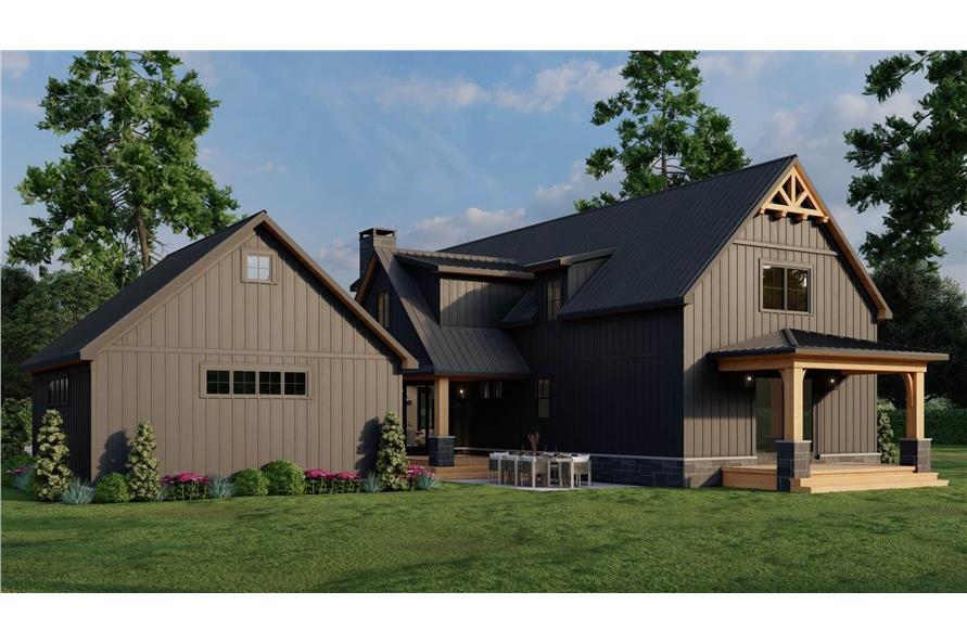 Rear View of this 4-Bedroom,3033 Sq Ft Plan -193-1342