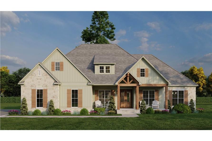 Farmhouse Home Plan - 3 Bedrms, 4.5 Baths - 2755 Sq Ft - #193-1347