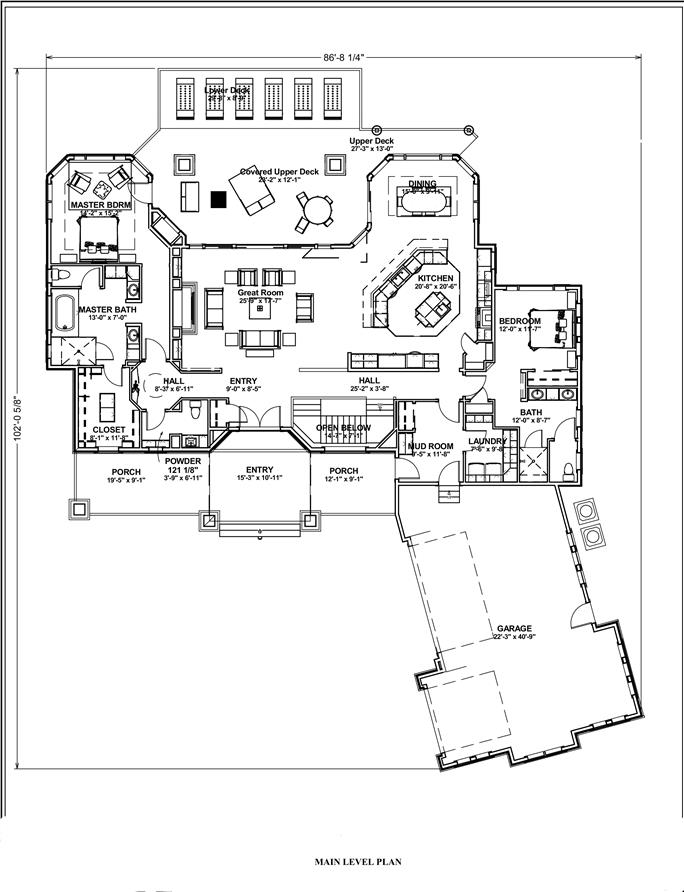 2-4 Bedroom Transitional Ranch House Plan - 2605-5205 Sq Ft, 2.5 Bath