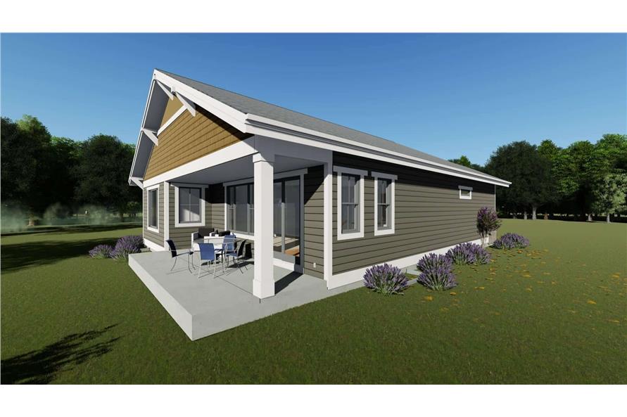 Home Plan Left Elevation of this 2-Bedroom,1378 Sq Ft Plan -194-1031