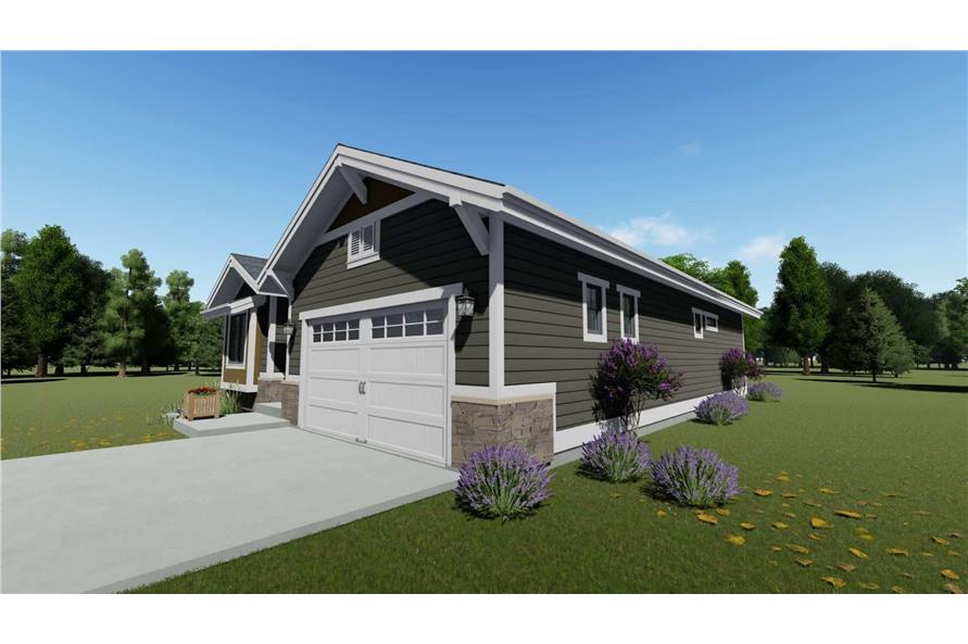 Home Plan Right Elevation of this 2-Bedroom,1378 Sq Ft Plan -194-1031