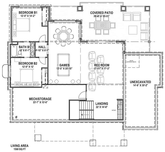 Transitional Rustic Home - 1 Bedrms, 1.5 Baths - 1897 Sq Ft - Plan #194 ...