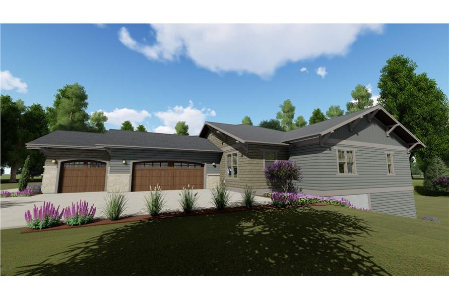 Right Side View of this 4-Bedroom, 3893 Sq Ft Plan - 194-1043